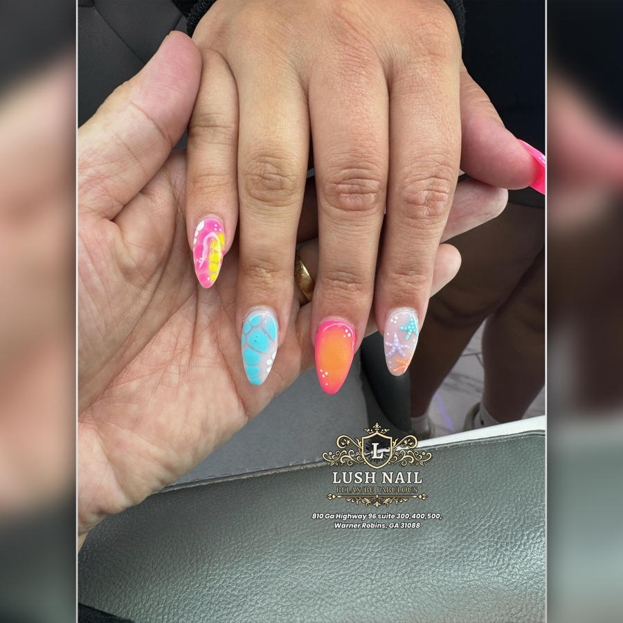 Aqua manicure and pedicure